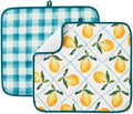 FRESHMINT Dish Drying Mats 2 Pack, Farmhouse Lemon | Quick Dry, Ultra Absorbent by FRESHMINT