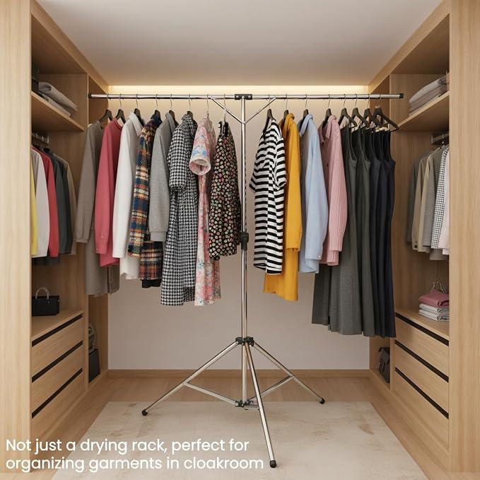 Foldable Portable Space Saving Stainless Steel Clothes Drying Rack. - Image 7