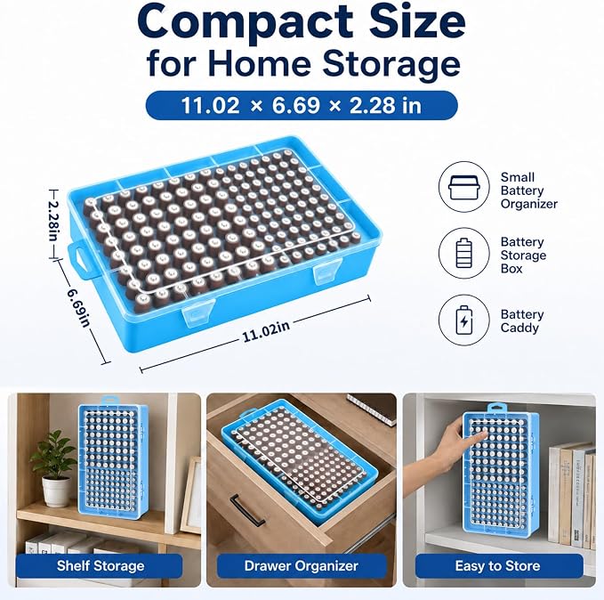 Xuerdon 134-Slot Battery Organizer Storage Case - Image 8