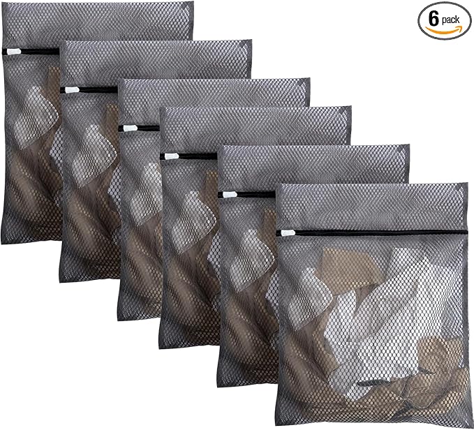 6Pcs Durable Honeycomb Mesh Laundry Bags by Meeall
