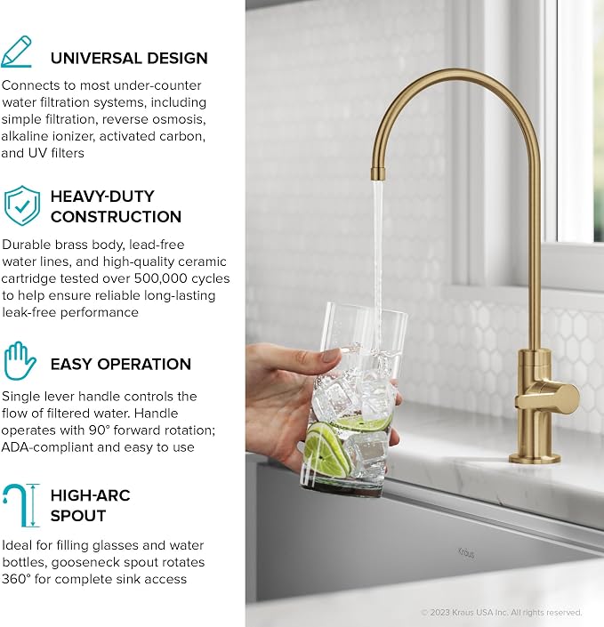 KRAUS Oletto Single Handle Drinking Water Filter Faucet - Image 3
