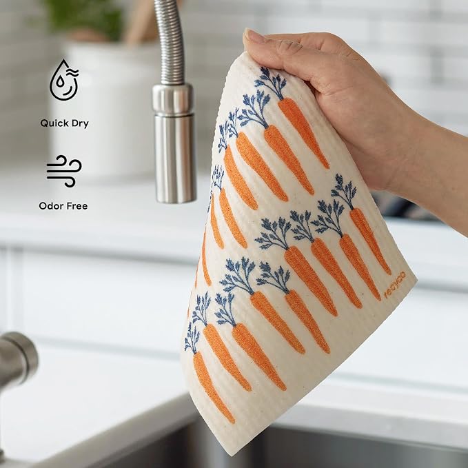 RECYCO Swedish Dishcloths for Kitchen | 6 Packs Veggie Melody Washable Dish - Image 6