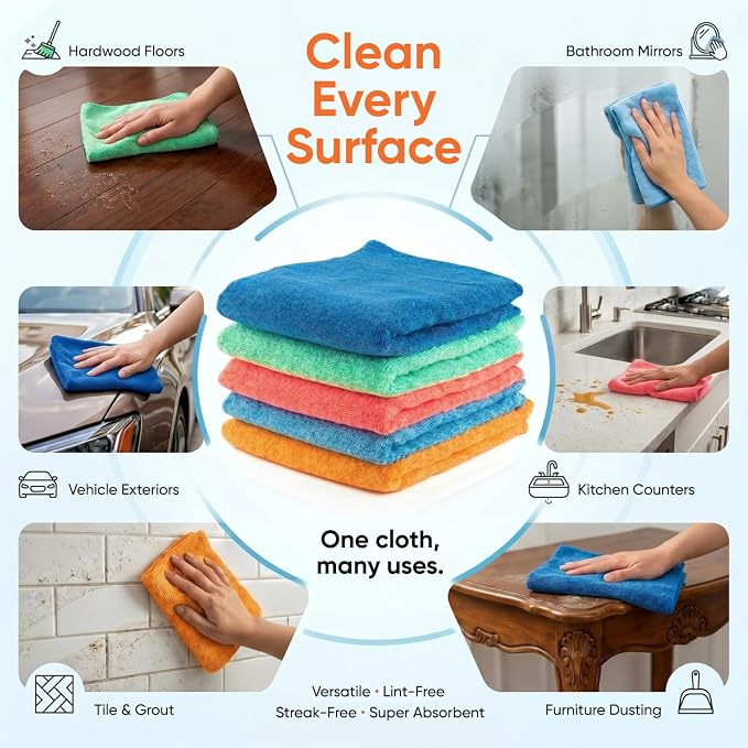 Superio Microfiber Squeegee Mopping Towel Extra Large Miracle Cloth Streak Free - Image 7