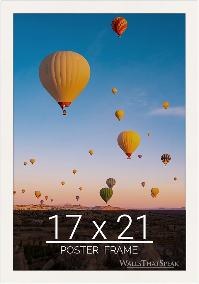 wallsthatspeak 17x21 White Picture Frame for Puzzles Posters Photos or Artwork