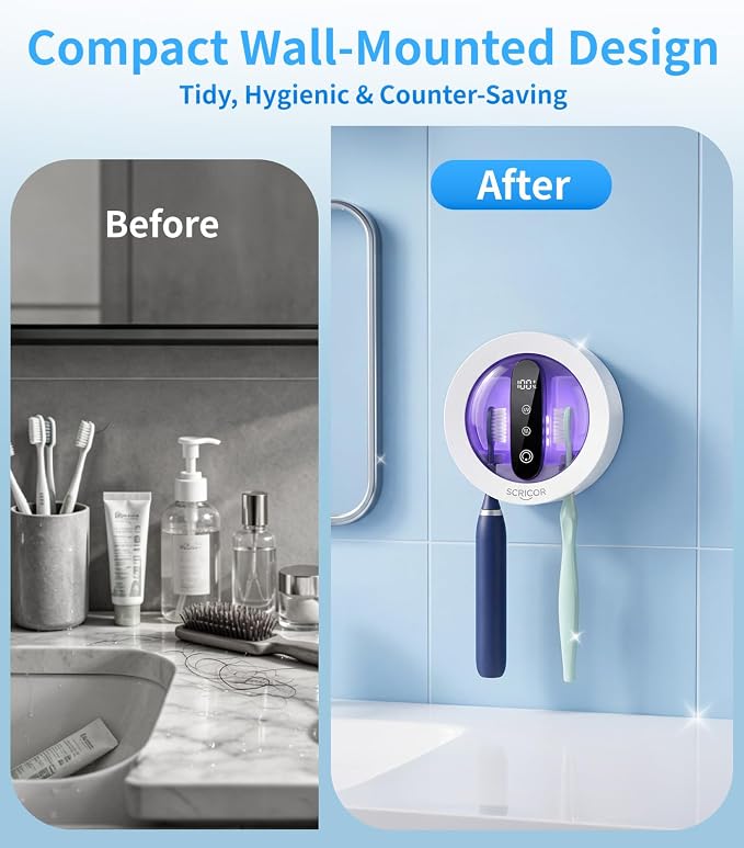 Toothbrush Holder with Dual UV & Heated Drying Wall Mounted 2026 | Upgraded - Image 7