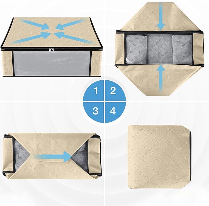 HomeHacks 6-Pack Clothes Organizer Storage Bags, 35L Storage Bins, Reinforced - Image 3