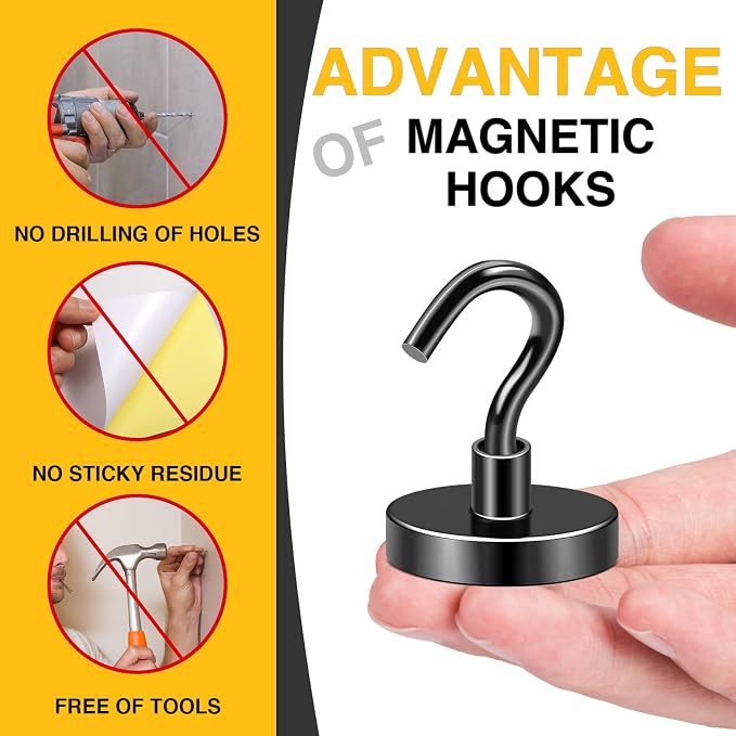 DIYMAG Magnetic Hooks, 170lbs Heavy Duty Magnets - Image 5