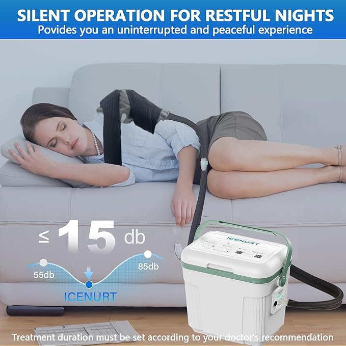Cold Therapy Machine with Programmable Timer, Portable Ice Machine for Shoulder After Surgery, Shoulder Replacement Recovery System, Cryotherapy Pain Relief w/Compression Pad