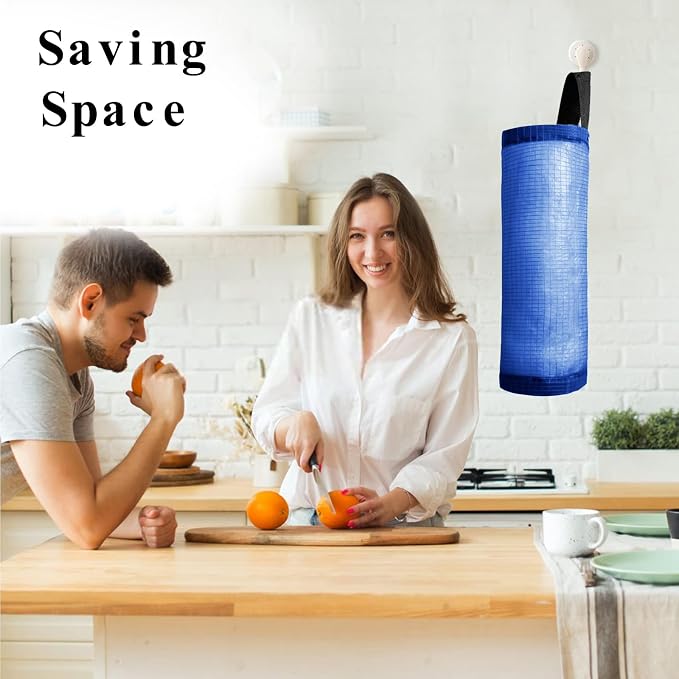 Plastic Bag Holder, Mesh Grocery Bag Holder Hanging Storage Bag Dispenser - Image 9