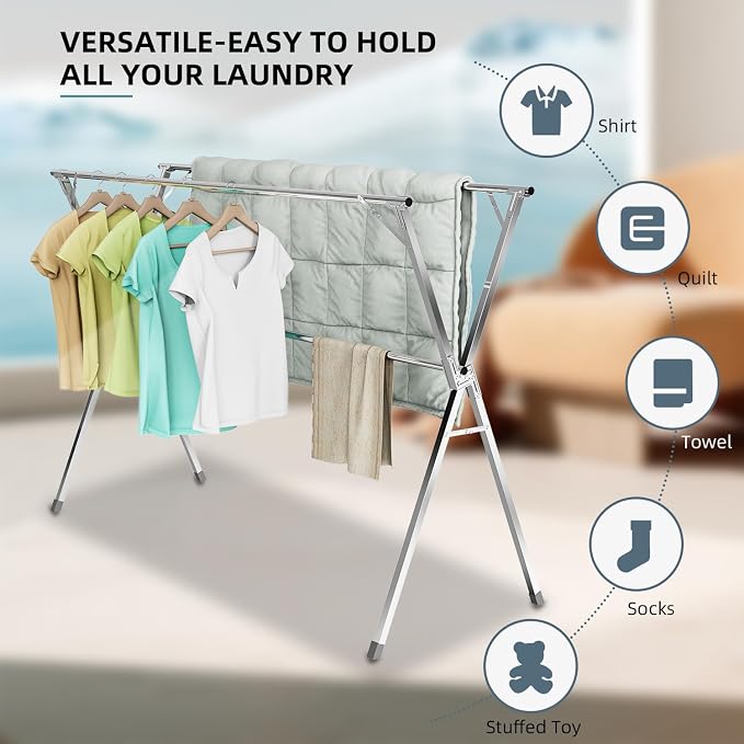 95" Clothes Drying Rack, Laundry Drying Rack Clothing - Image 3