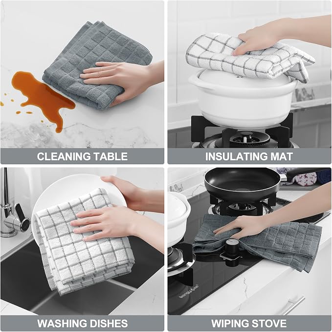 Homaxy Large Premium Cotton Kitchen Towels 16"x 28", 12 Pack - Image 4