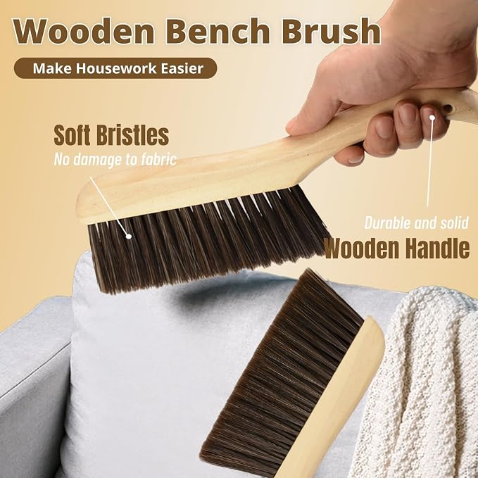 2 Pieces Woooden Hand Broom Dust Brush - Image 2