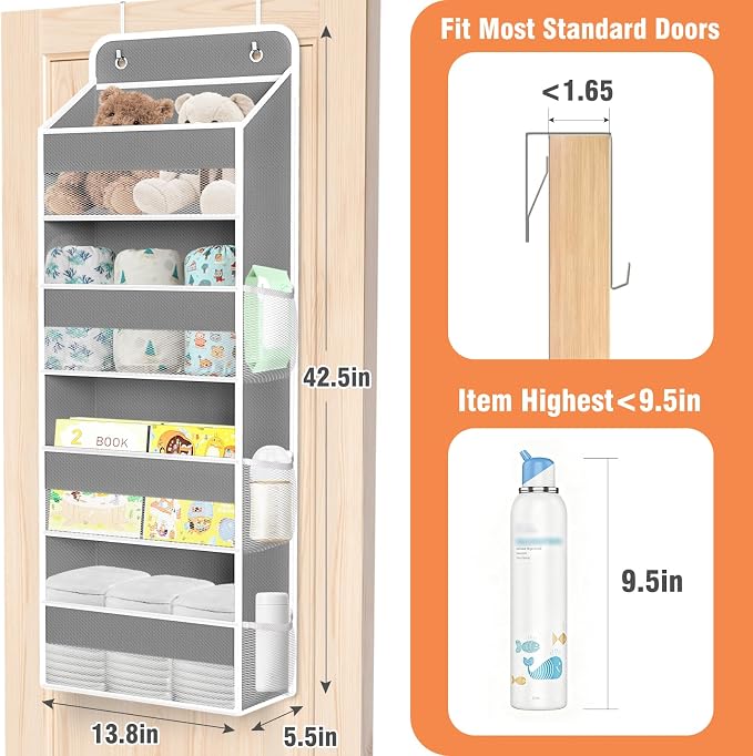 Over The Door Organizer Storage Large Capacity Hanging Bedroom Storage | 4 - Image 2