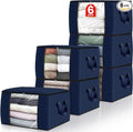 6 Pack Storage Bags for Clothes Blanket Storage Bins by Fabtotes