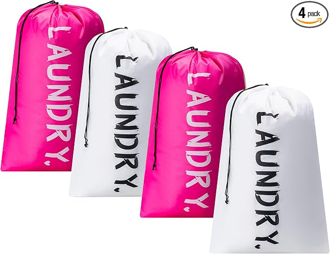 4 Pack Travel Laundry Bag, Extra Large Dirty Clothes Organizer by Unknown