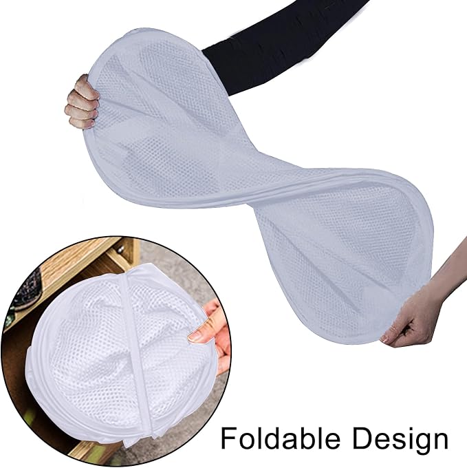 2 Pack Mesh Pop Up Laundry Baskets, Collapsible Laundry Hampers, Foldable - Image 2