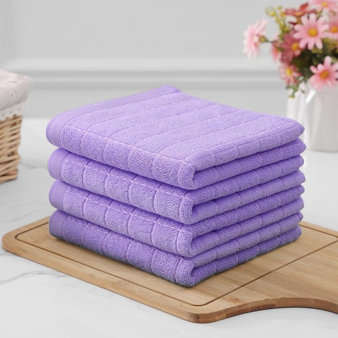 Homaxy 100% Cotton Terry Kitchen Towels, 8 Pack - Image 8