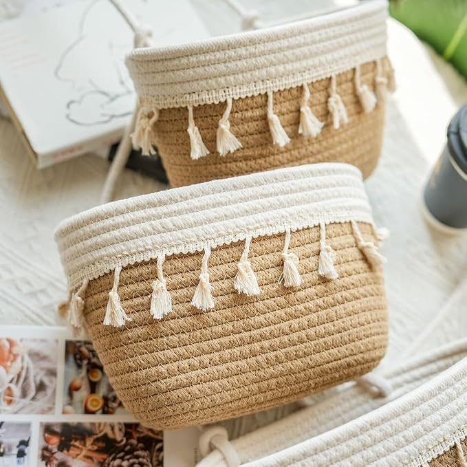 TeoKJ 3-Tier Cotton Rope Baskets - Image 2
