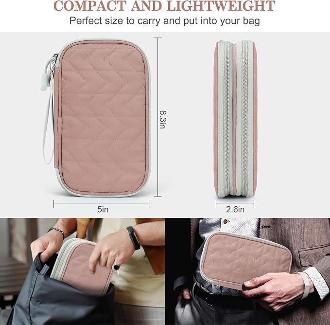 FYY Electronic Organizer, Travel Tech Pouch Bag, Waterproof, Double Layers - Image 2