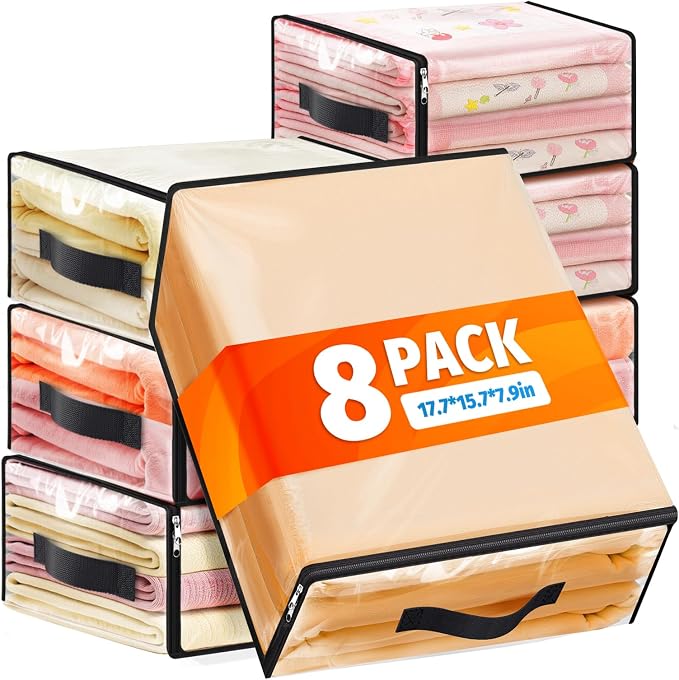 SpaceWhisper Clear Sheet Storage Bags, 8 Pack, 17.7 x 15.7 x 7.9 in | Sheet by Unknown