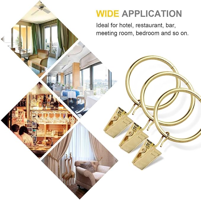 40 Pack Rings Curtain Clips Rustproof Metal Window Drapery Clip Vintage Heavy - Image 5