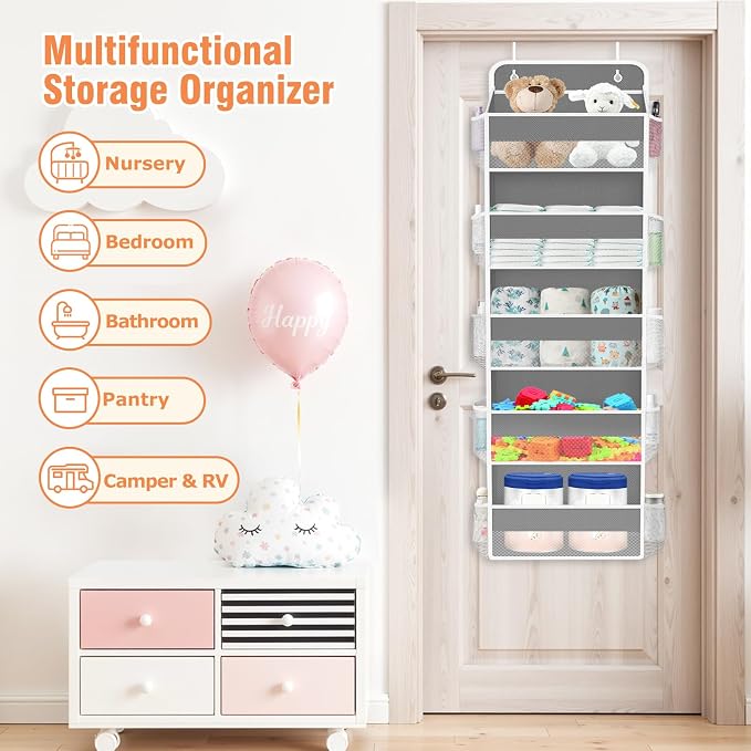 Over The Door Organizer Storage Large Capacity Hanging Bedroom Storage | 5 - Image 7