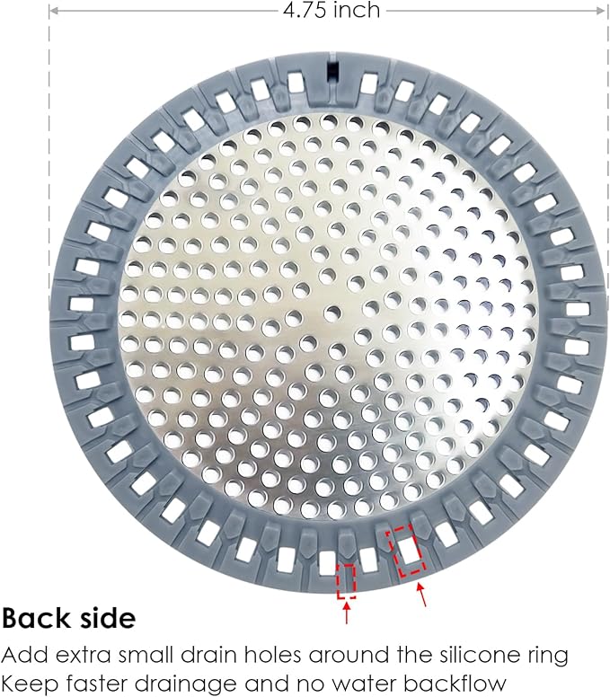 Huntonry Drain Hair Catcher, Shower Hair Drain Catcher, Shower Drain Cover - Image 4