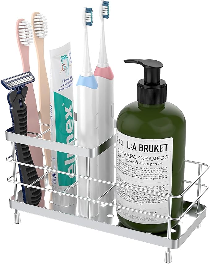 Luxspire Toothbrush Holders for Bathroom, Stainless Steel, 6 Slots, For by Luxspire