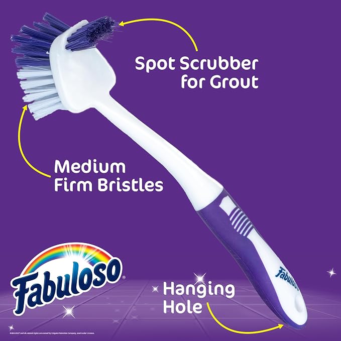 Fabuloso Long Tile Brush with Spot Scrubber, 11 Inch - Image 3