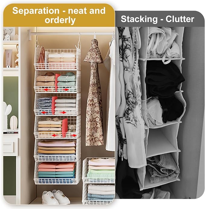 6 Tier Extra Large Hanging Closet Organizer, Closet Storage Hanging - Image 6