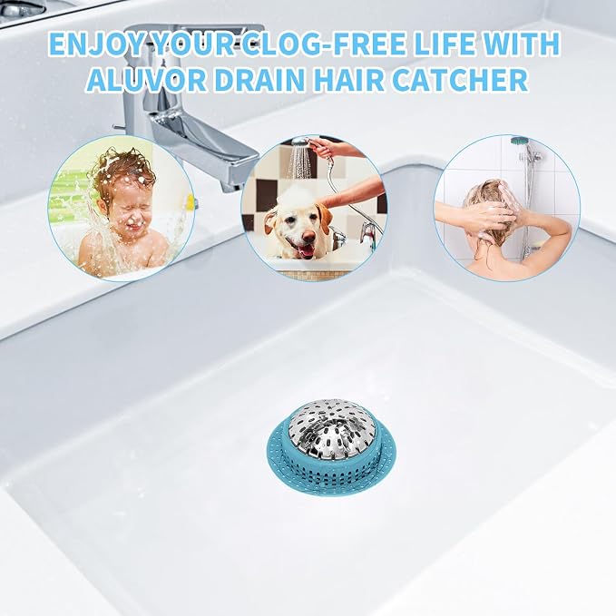 Aluvor Bathtub Drain Hair Catcher Shower Drain Cover Sink Drain Protector | - Image 6