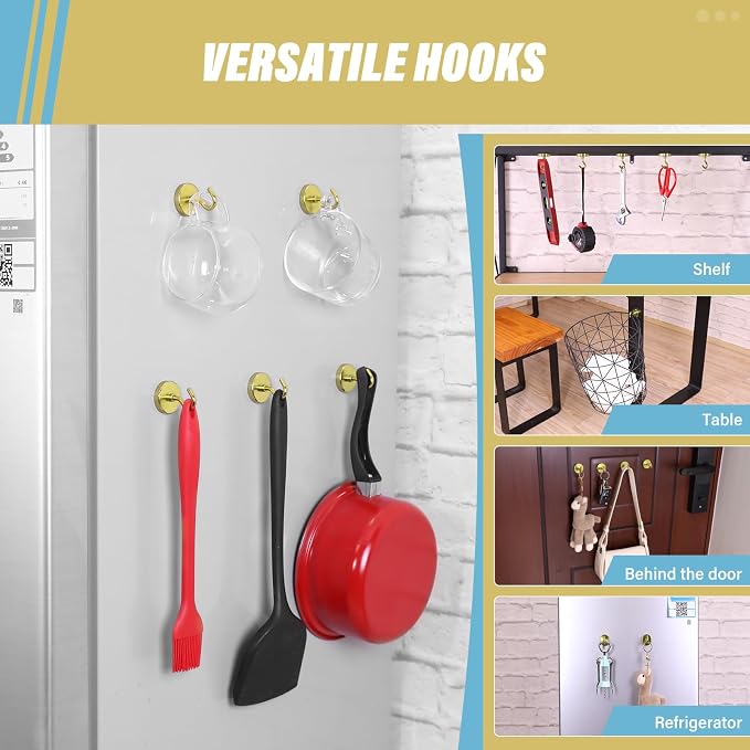 Neosmuk Magnetic Hooks, 130lb Heavy Duty, 10 Pack - Image 3