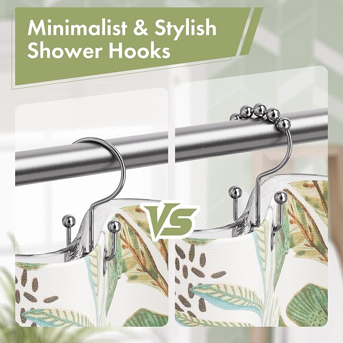 Amazer Chrome Shower Curtain Hooks, Rust-Resistant Metal Shower Hooks Shower - Image 6