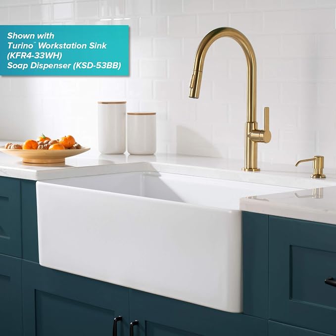 KRAUS Spot Free Brushed Brass Pull Down Kitchen Faucet KPF-2820BB | Brass body - Image 11