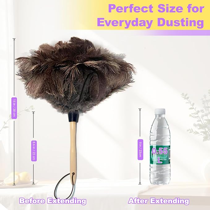 NCEDN Genuine Ostrich Feather Duster 15 inches – Soft Dense Real Feathers - Image 4