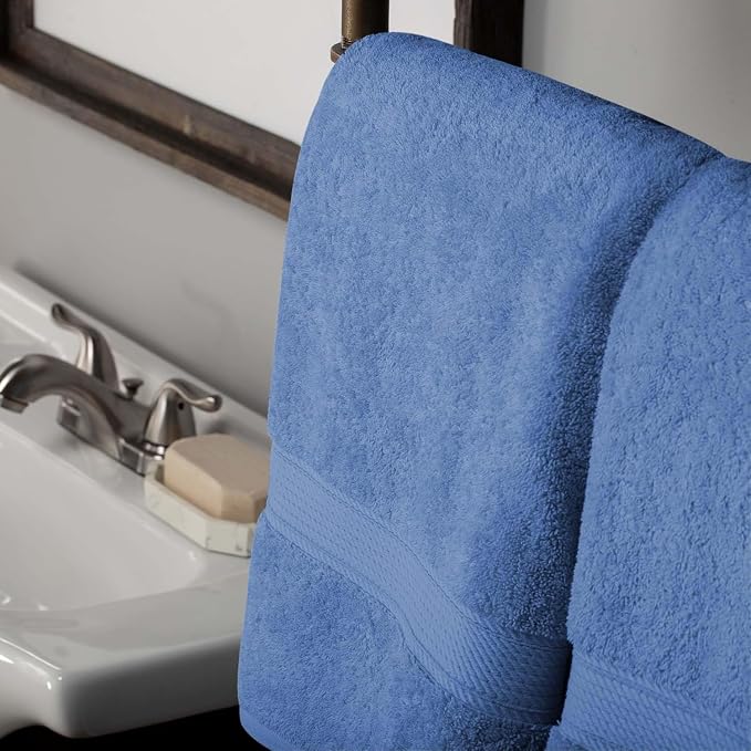 SUPERIOR Egyptian Cotton Ultra Plush & Absorbent, 10 Piece Set, Denim Blue | - Image 6