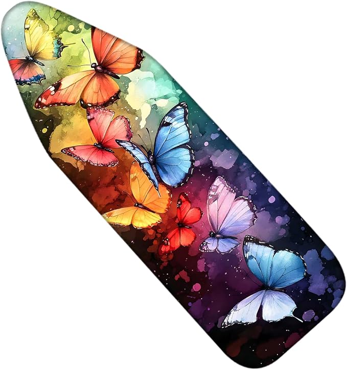 Nuxovilar Rainbow Butterfly Ironing Board Cover 15x54 Cotton by Nuxovilar