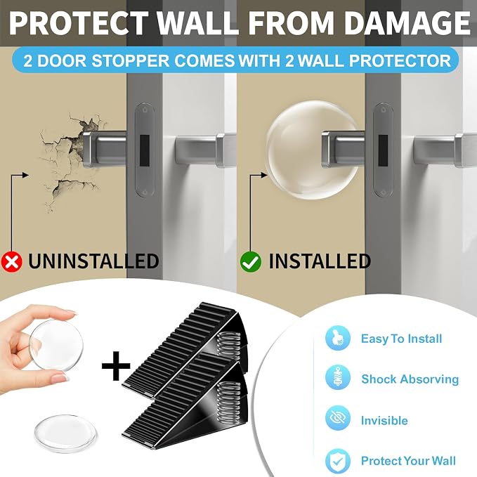 AIMAXINKE Door Stoppers for Bottom of Door-Large Heavy Duty Door Stop Wedge | - Image 5
