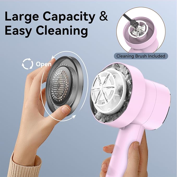 Rechargeable Fabric Shaver, 6-Leaf Blades, LED Display, 3 Speeds | Portable - Image 7