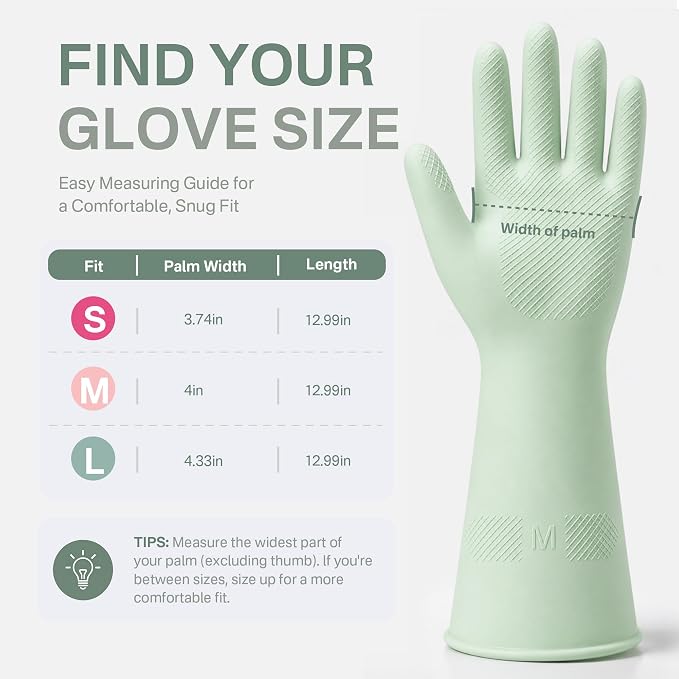 Cleaning Rubber Gloves, Waterproof Non-Slip Long Cuff Dishwashing Household - Image 6
