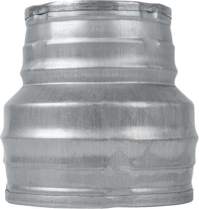 4" to 3" Inch Round Duct Reducer - Male Fit Galvanized Steel Pipe Increaser - Coupling for Round Duct Ventilation Systems - Heating & Cooling HVAC - Vent Pipe Adapter, Duct Connector
