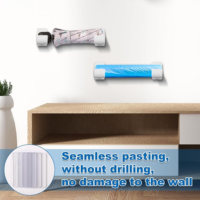 PEUTIER 2.5 Inch Small Trash Bag Holder, Wall Mount Kitchen Organizer - Image 5