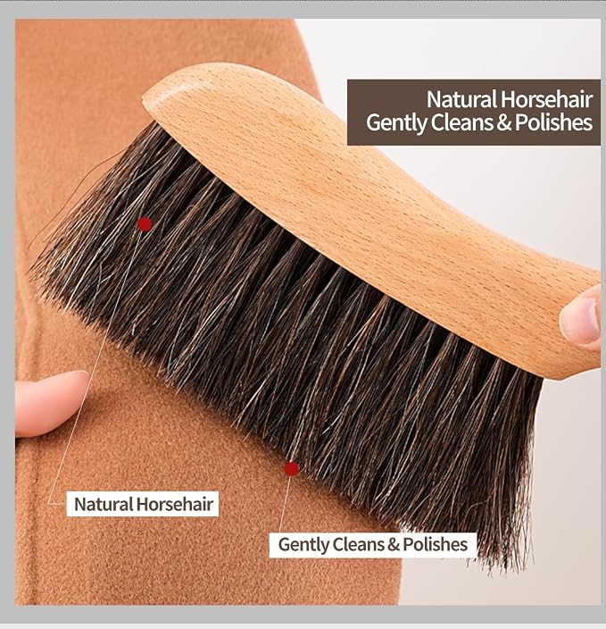 Natural Horsehair Bed Brush, Soft Bristle Dust Brush - Image 6
