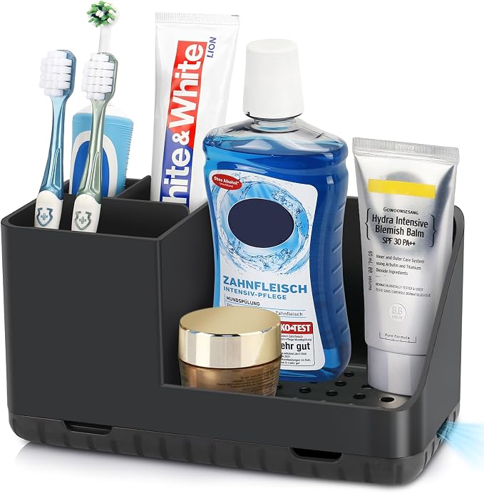 Toothbrush Holders for Bathroom Counter Organizer and Storage | Easy To Clean by PARKMANI