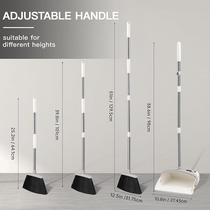 Broom with Dustpan Combo Set, Hand Broom and Dustpan Set - Image 2
