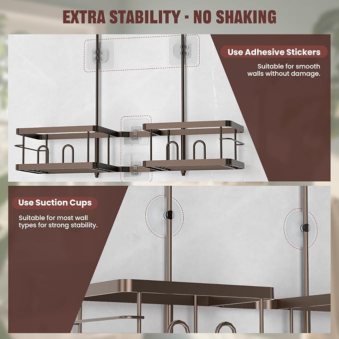 REINHARDT Adjustable Shower Caddy Hanging - Image 5