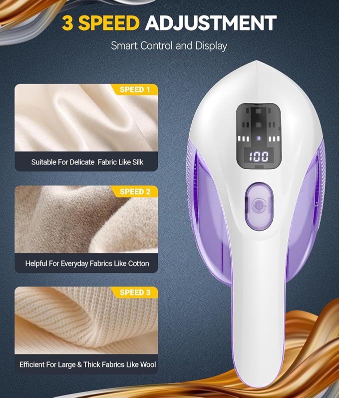 Ruidla Rechargeable Fabric Shaver and Lint Remover, 3-Speed Adjustable | - Image 4