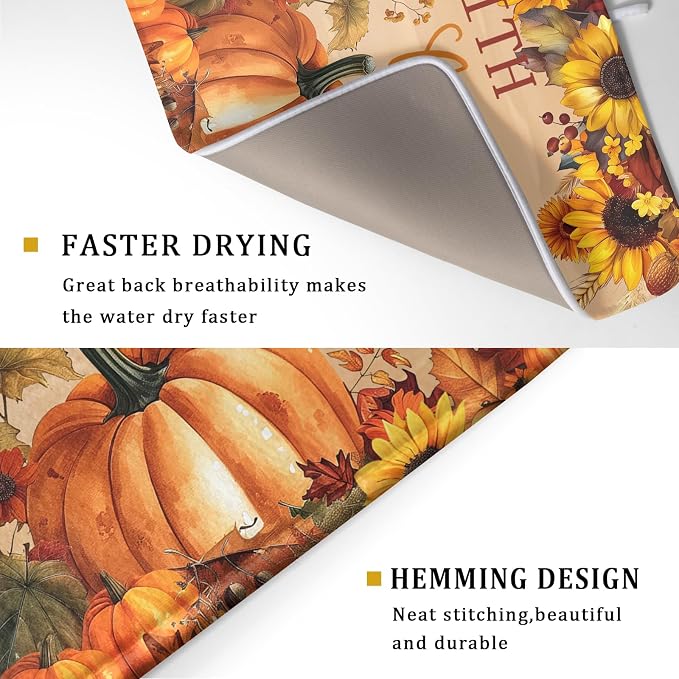 Faith FamilyFall Dish Drying Mat 16X18 Inch Thanksgiving Mats - Image 3