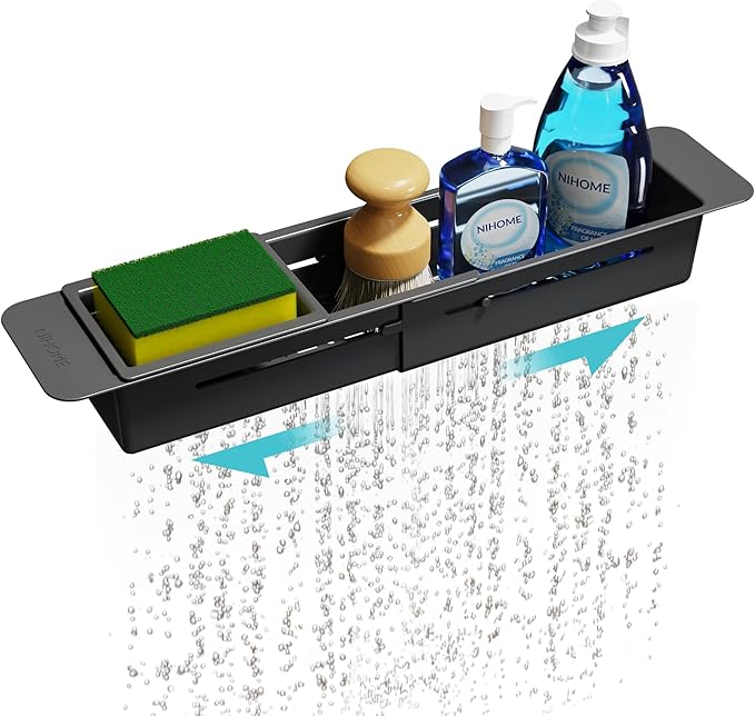 NiHome Extendable Kitchen Sink Caddy, Small Brush Sponge Storage Holder by NiHome