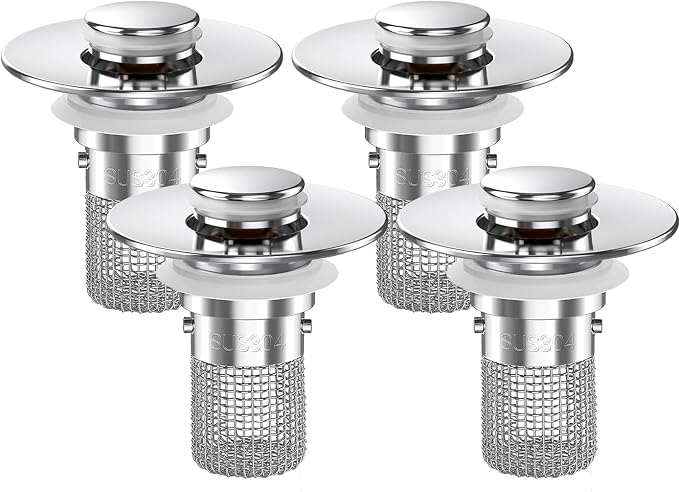 Bathroom Sink Drain Strainer, Pop-up Sink Drain Strainer by Makelifebetter
